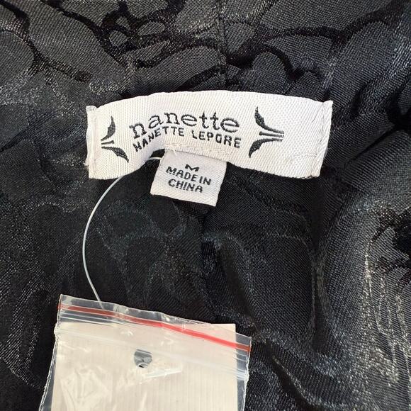 Nanette Lepore Jacket Women's M Black Sequin Accents Denim Trimmed Lined NWT - Picture 8 of 12